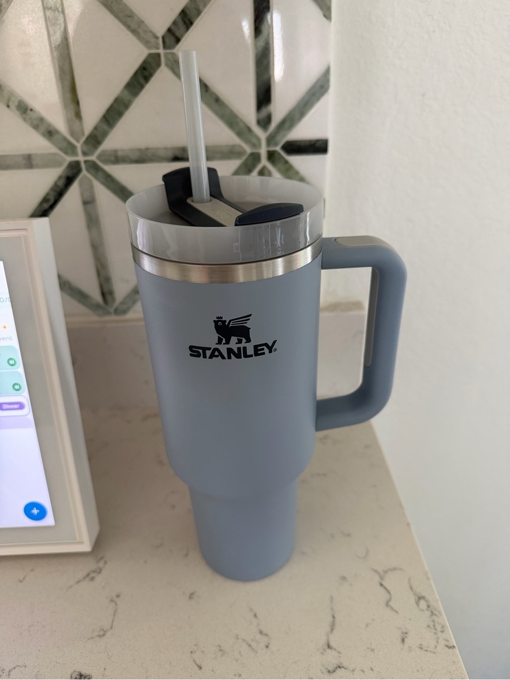 Stanley Light Blue Travel Mug with Handle and Lid - Picture 1 of 7